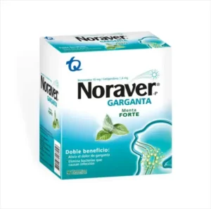 Noraver garganta menta forte Benzocaina10mg cetilpiridino1.4mg caja 96 pastillas Bonne Sante